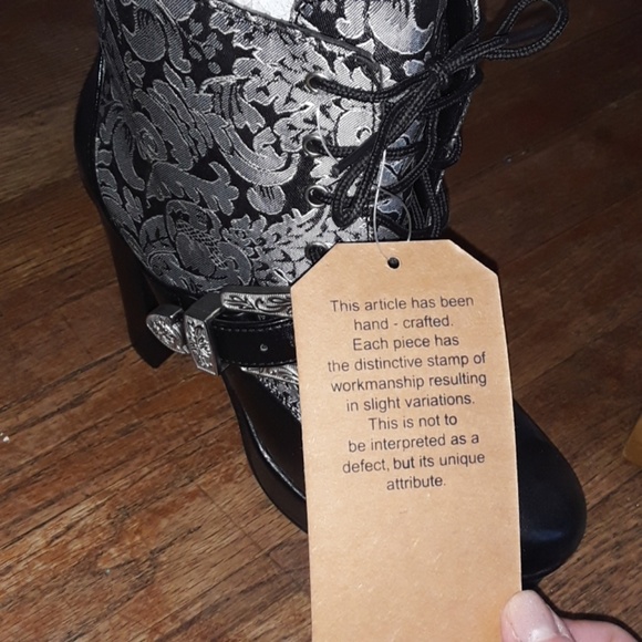DISCONTINUED Vintage Goth Short Brocade Boot - Picture 4 of 4